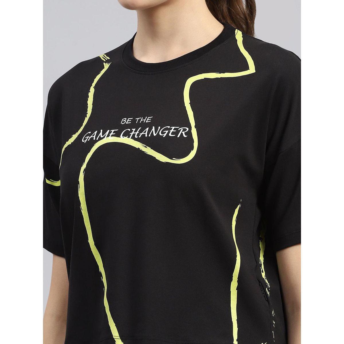 Rock.it X Styli Women Black Slogan Printed Short Sleeve Top-women-clothing-shirtsandblouses-blouses-image-6