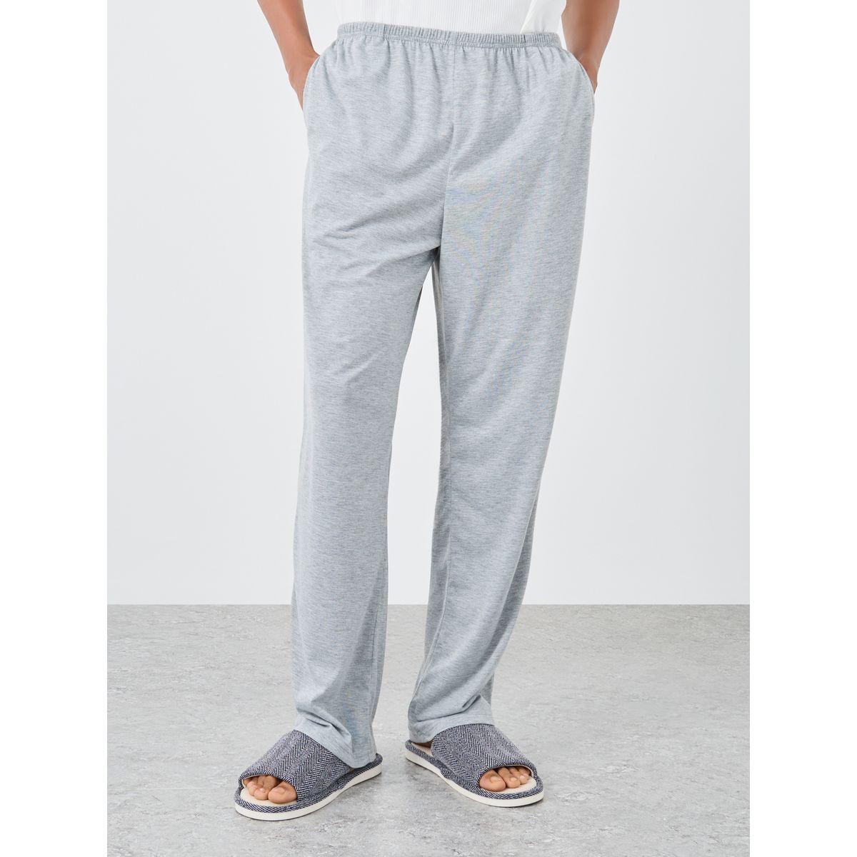 Styli Grey Solid Pyjama with Elastic Waist-men-clothing-nightwear-pyjamaandshorts-image-1