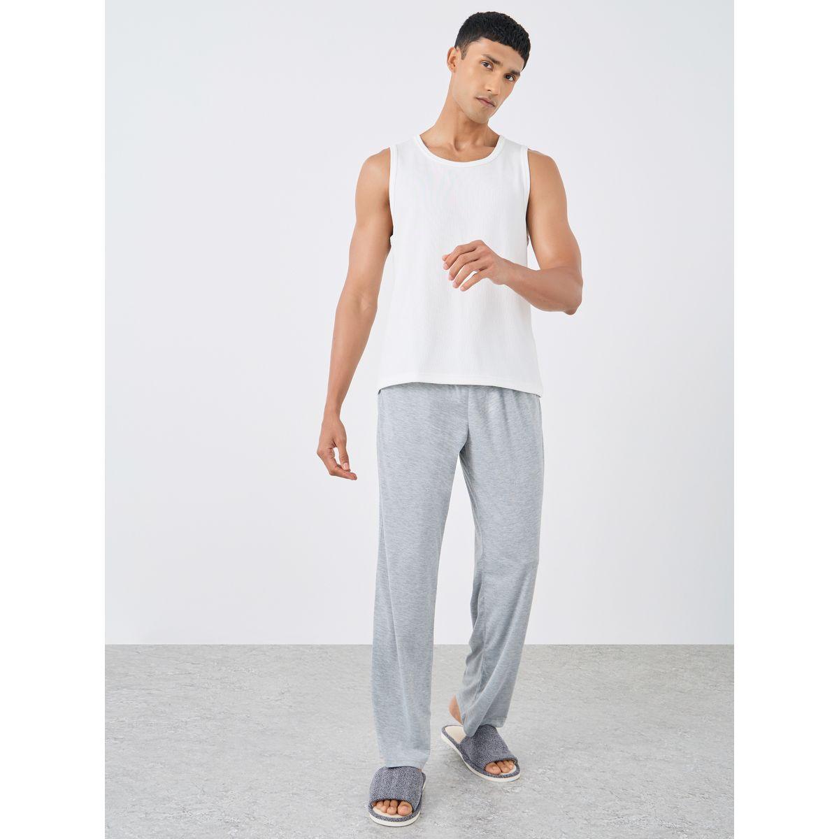Styli Grey Solid Pyjama with Elastic Waist-men-clothing-nightwear-pyjamaandshorts-image-2