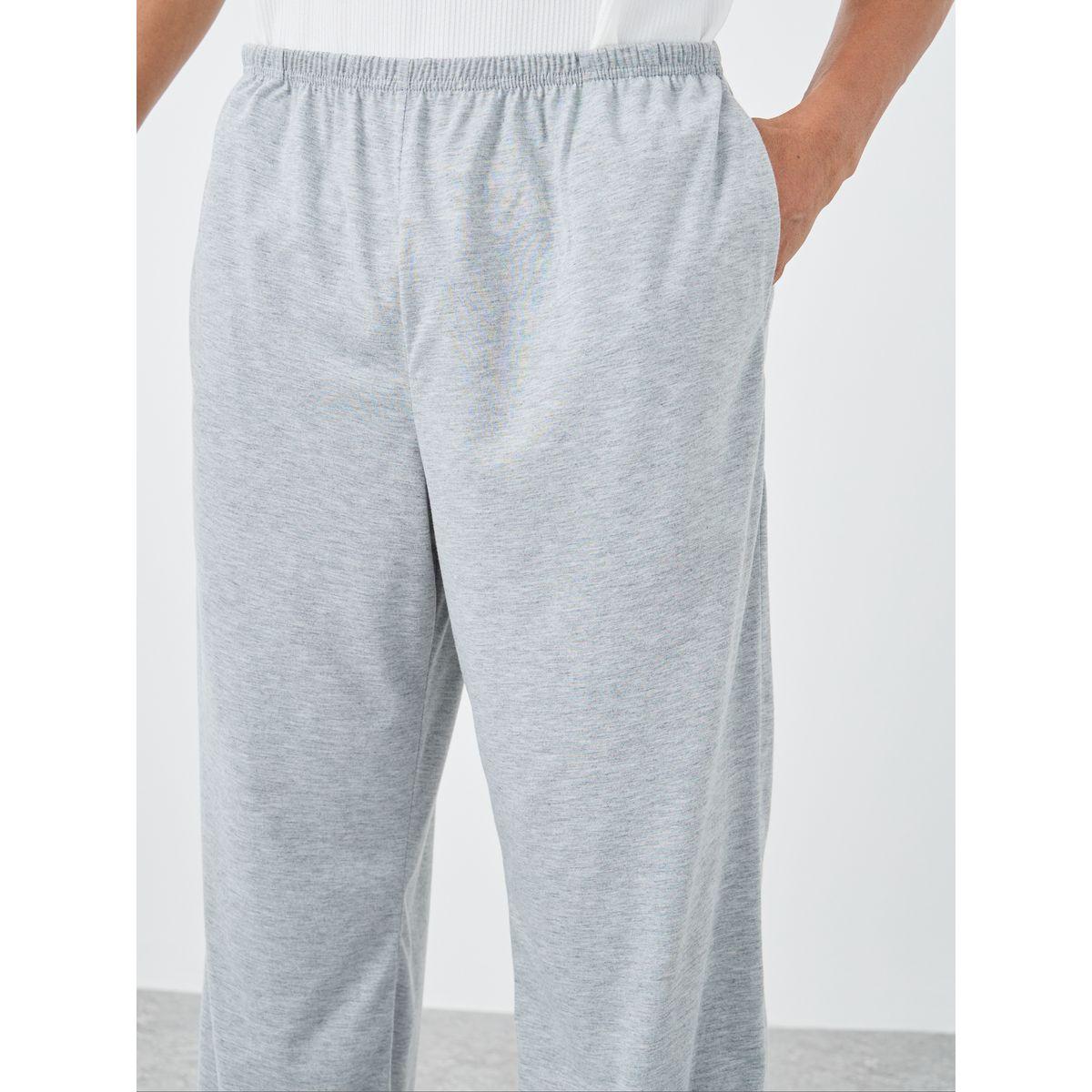 Styli Grey Solid Pyjama with Elastic Waist-men-clothing-nightwear-pyjamaandshorts-image-3
