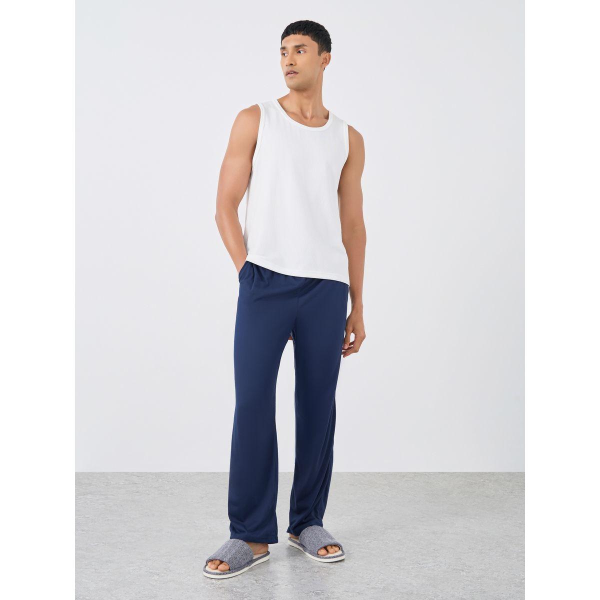 بنطال بيجاما سادة بخصر مطاطي-men-clothing-nightwear-pyjamaandshorts-image-2