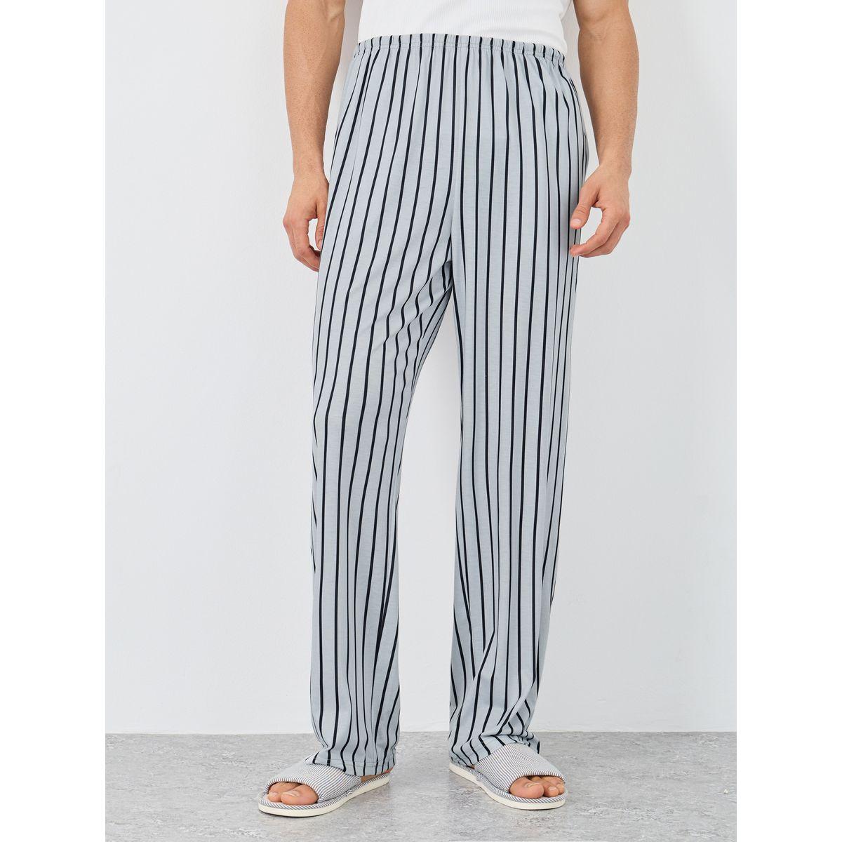 بنطال بيجاما مخطط بخصر مطاطي-men-clothing-nightwear-pyjamaandshorts-image-1
