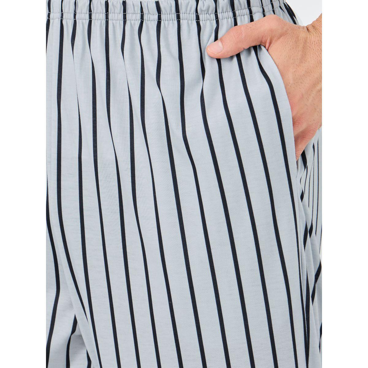 Styli Grey Striped Pyjama with Elastic Waist-men-clothing-nightwear-pyjamaandshorts-image-3