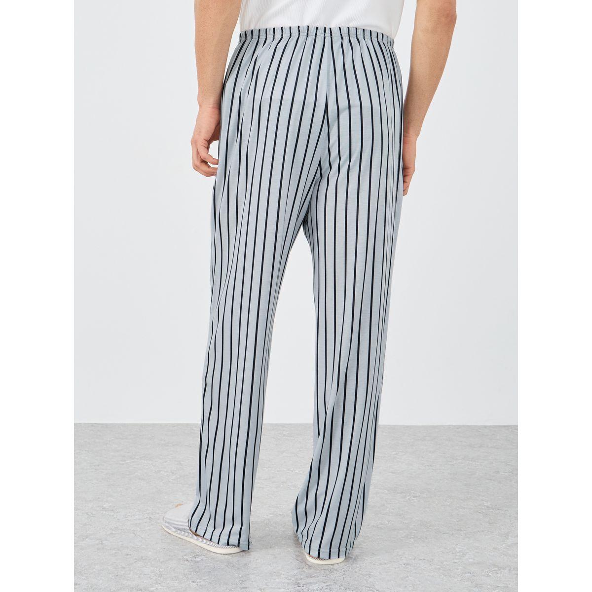 Styli Grey Striped Pyjama with Elastic Waist-men-clothing-nightwear-pyjamaandshorts-image-4