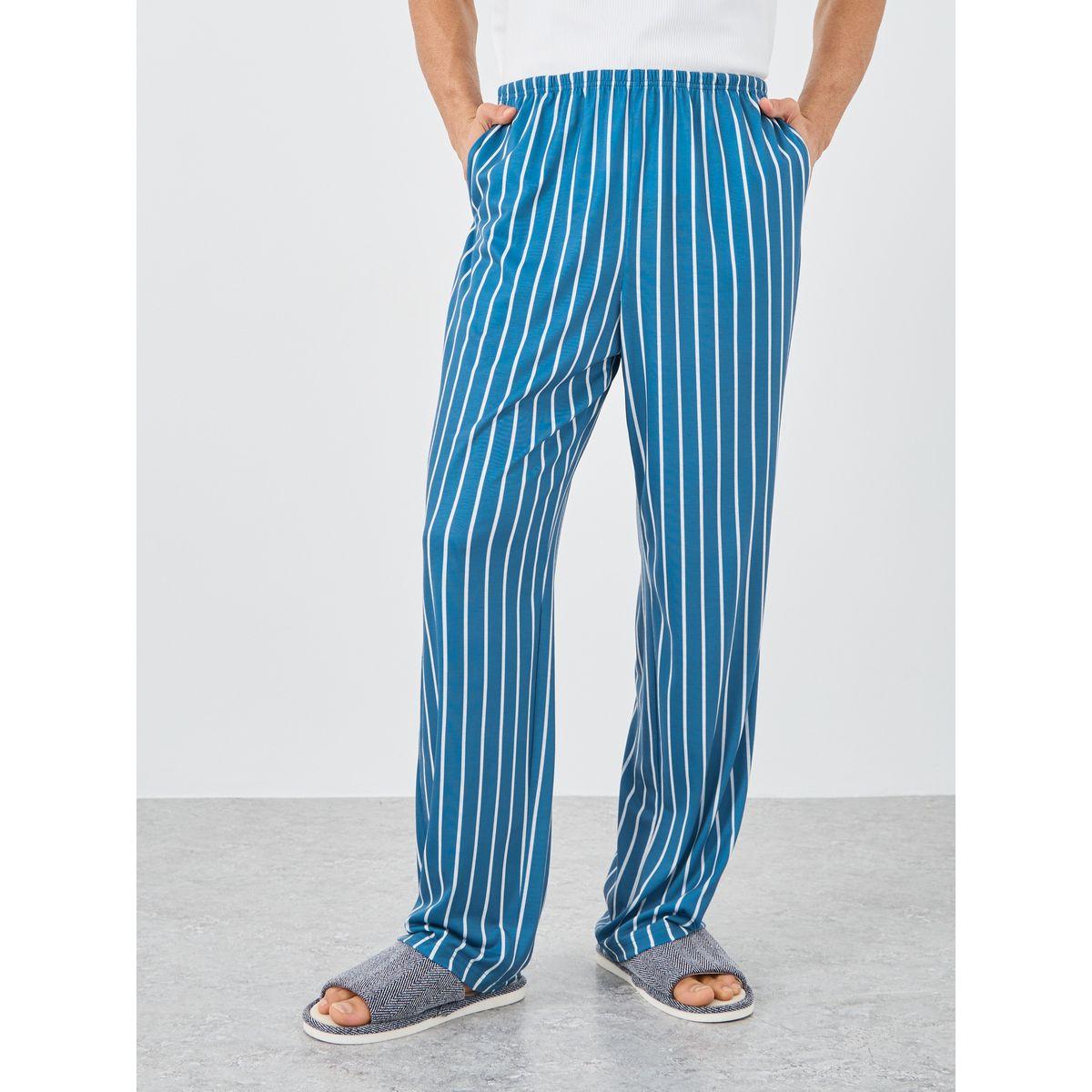 بنطال بيجاما مخطط بخصر مطاطي-men-clothing-nightwear-pyjamaandshorts-image-1