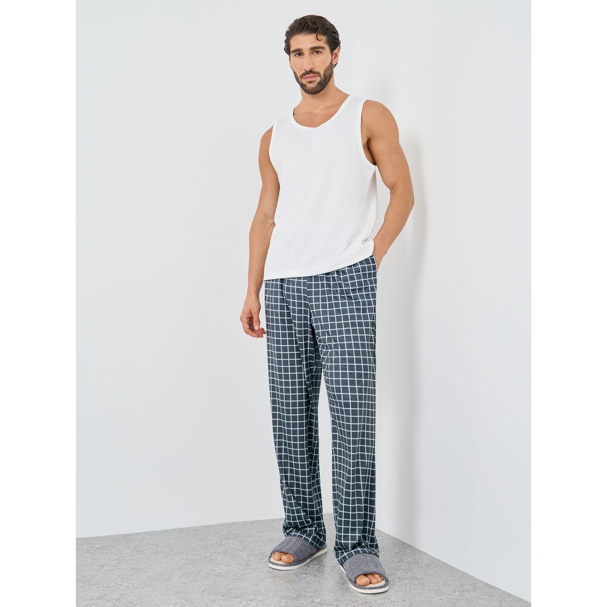 Styli Charcoal Checkered Pyjama with Elastic Waist-men-clothing-nightwear-pyjamaandshorts-image-2