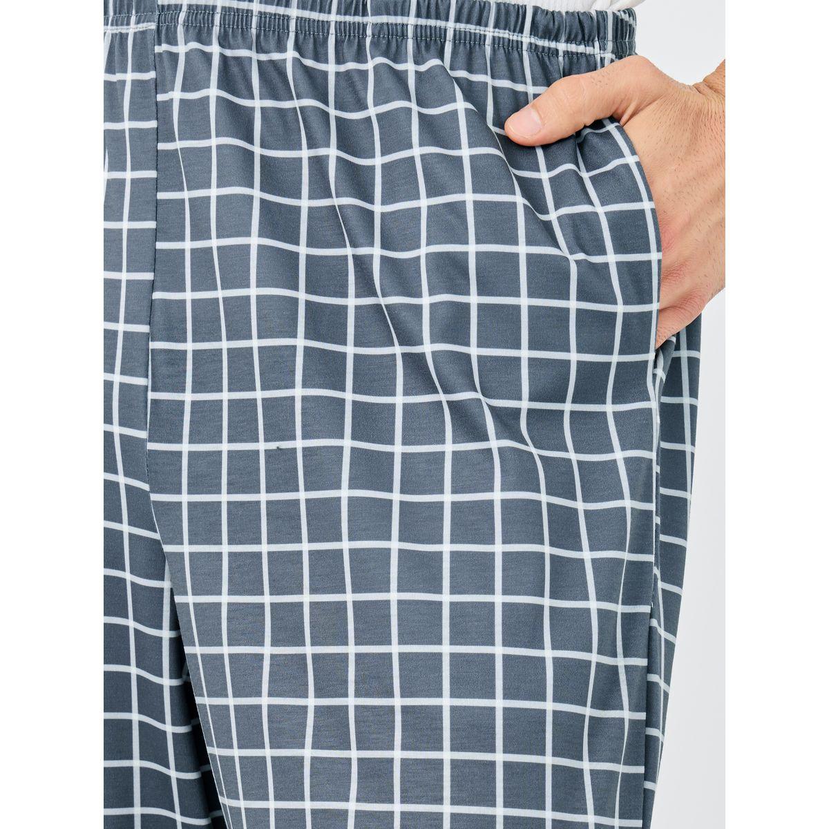 Styli Charcoal Checkered Pyjama with Elastic Waist-men-clothing-nightwear-pyjamaandshorts-image-3