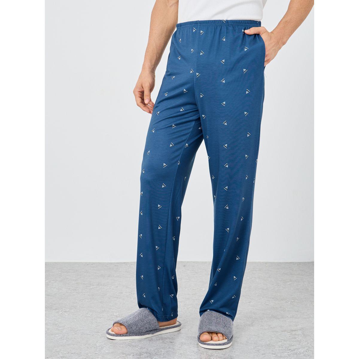 Styli Ditsy Print Open Hem Elasticated Waistband Pyjama-men-clothing-nightwear-pyjamaandshorts-image-1