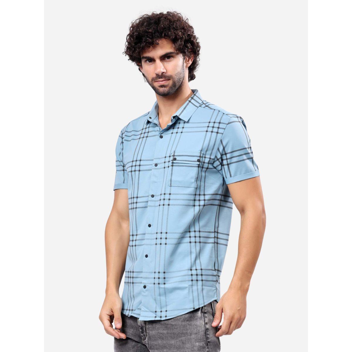 Stylox Checked Short Sleeve Regular Fit Shirt-men-clothing-shirts-image-3