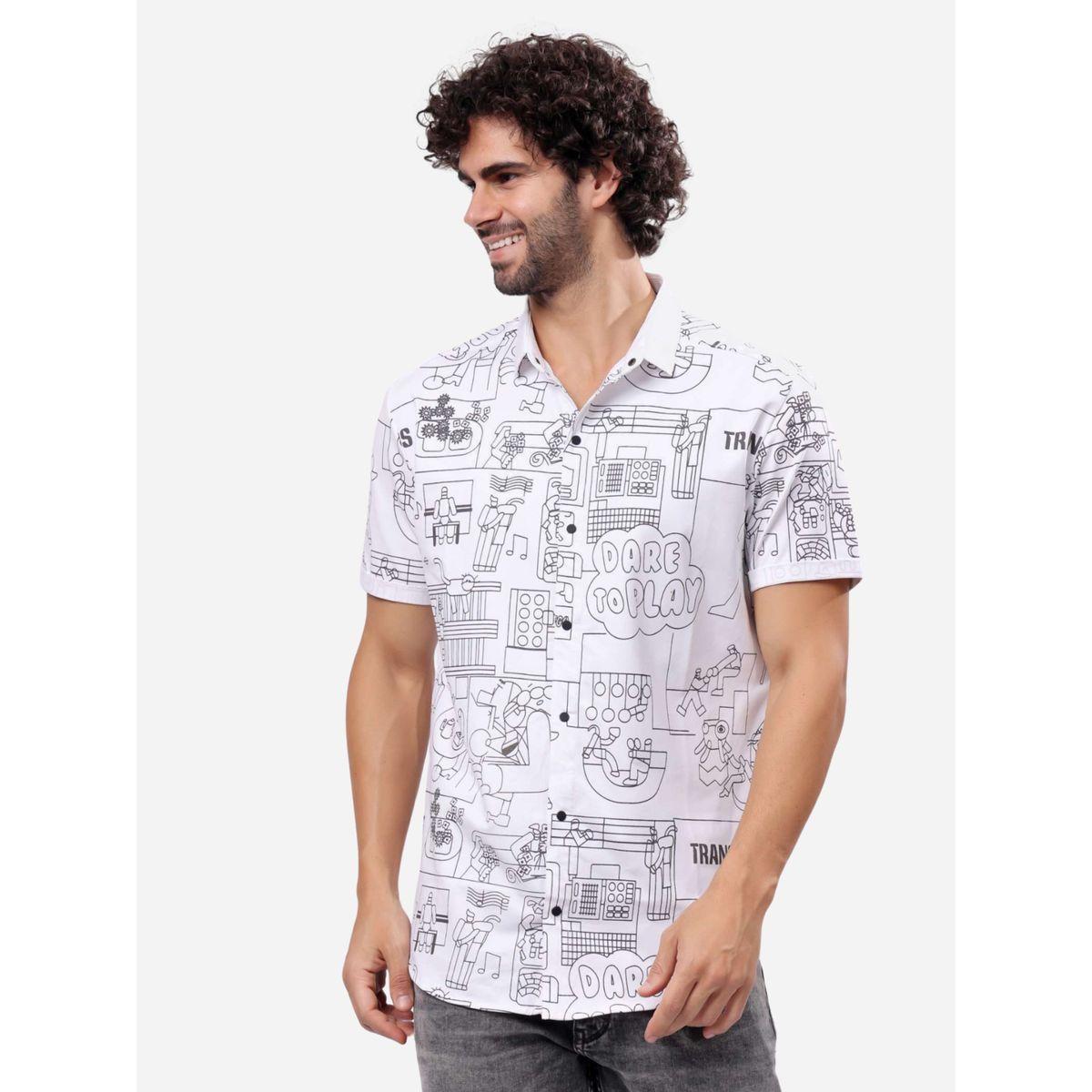 قميص مطبع بالكامل مع قصة عادية وأكمام قصيرة-men-clothing-shirts-image-1