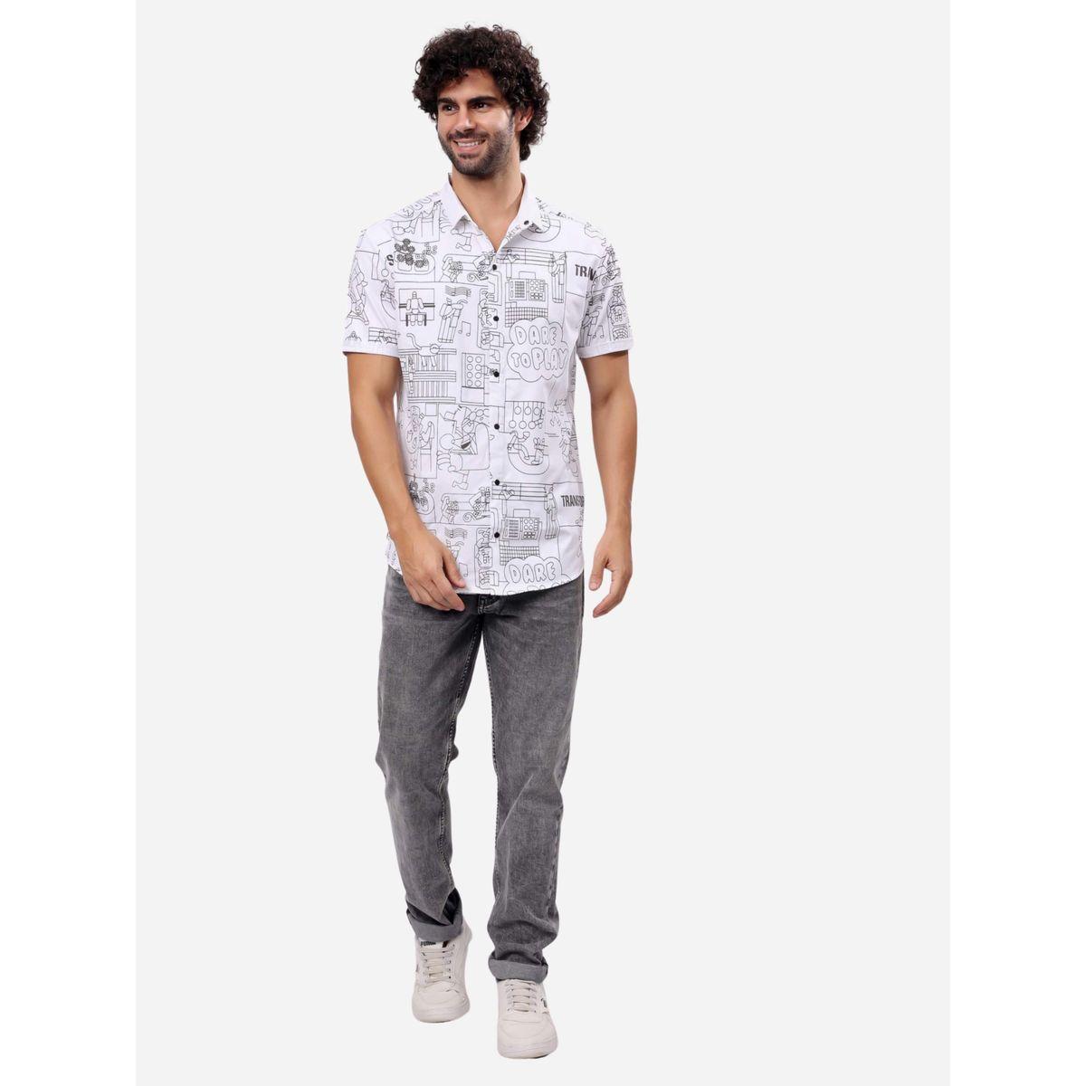 Stylox All-Over Printed Short Sleeve Regular Fit Shirt-men-clothing-shirts-image-2