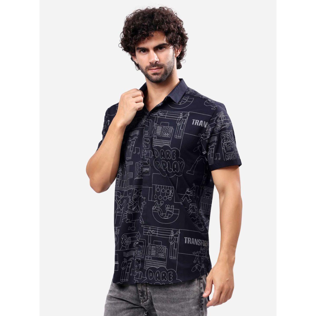 Stylox All-Over Printed Short Sleeve Regular Fit Shirt-men-clothing-shirts-image-1