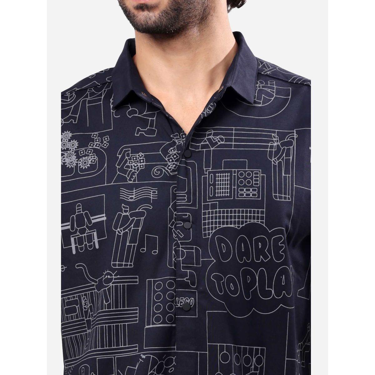 Stylox All-Over Printed Short Sleeve Regular Fit Shirt-men-clothing-shirts-image-2