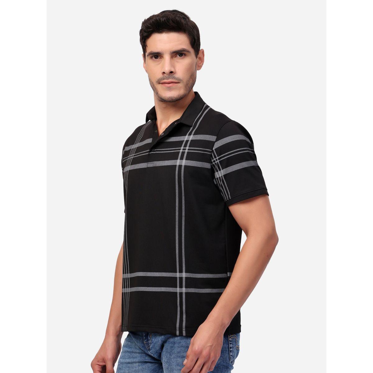 تيشيرت بولو بنمط مربعات وأكمام قصيرة-men-clothing-tshirtsandpolos-tshirts-image-3