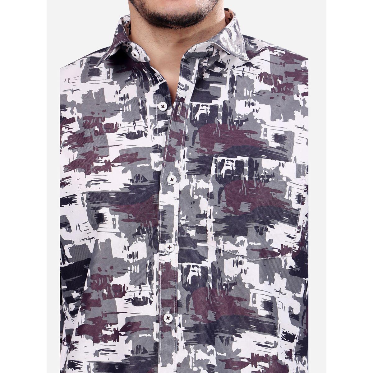 Stylox Abstract Printed Long Sleeve Regular Fit Shirt with Pocket-men-clothing-shirts-image-4