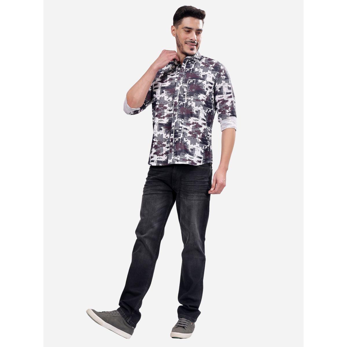 Stylox Abstract Printed Long Sleeve Regular Fit Shirt with Pocket-men-clothing-shirts-image-6