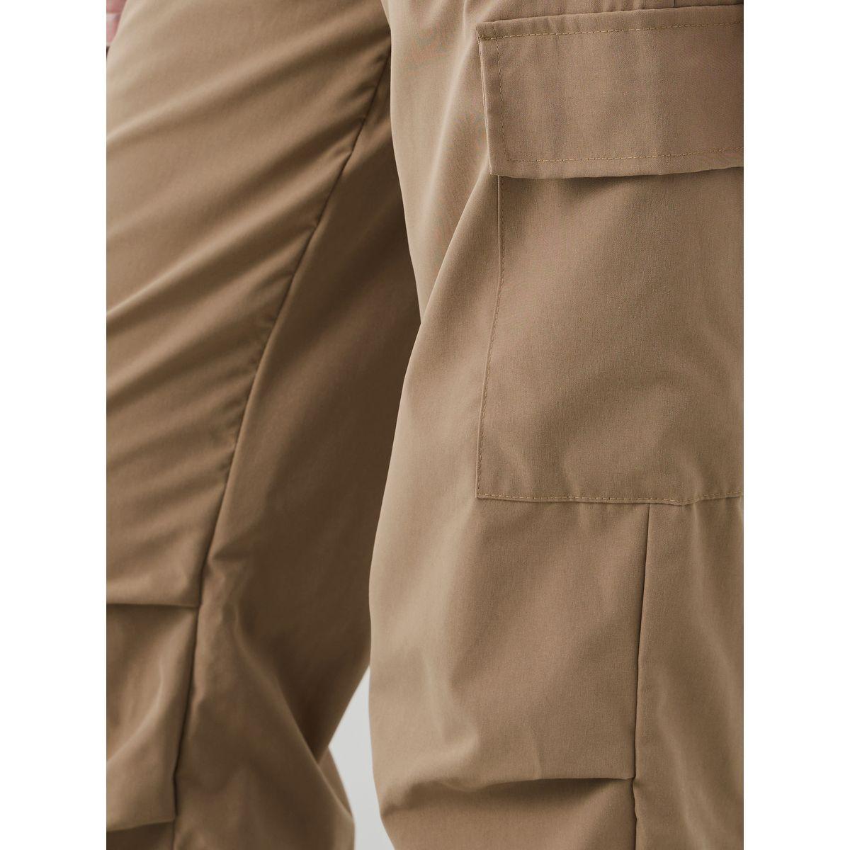 بنطال كارجو سادة مع حواف بأربطة-women-clothing-bottoms-trousers-image-3