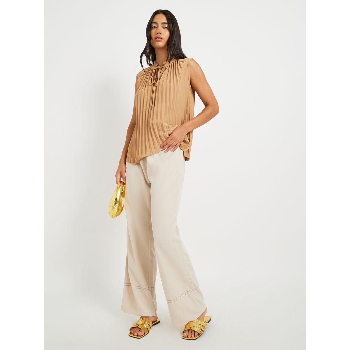 Styli Contrast Stitching Loose Fit Pants-women-clothing-bottoms-trousers-image-1
