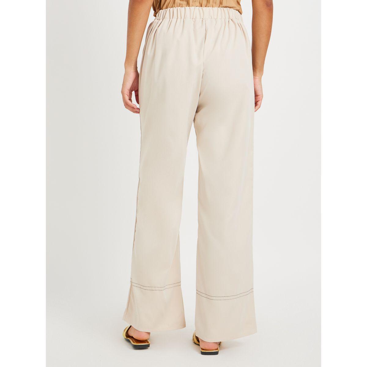 بنطال بتفاصيل درزات مُتباينة مع قصة واسعة-women-clothing-bottoms-trousers-image-4