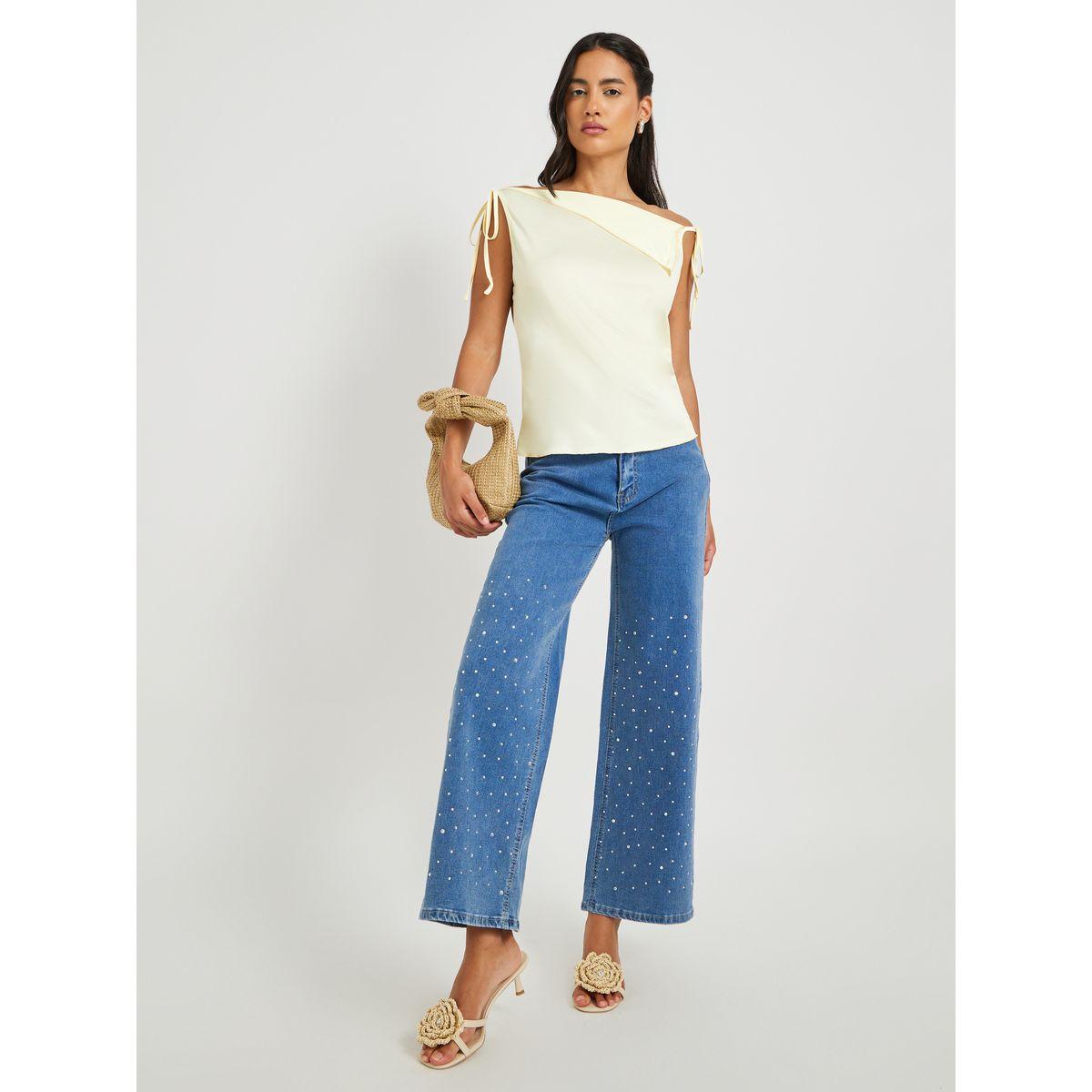 Styli Solid Off-Shoulder Regular Fit Blouse-women-clothing-shirtsandblouses-blouses-image-2
