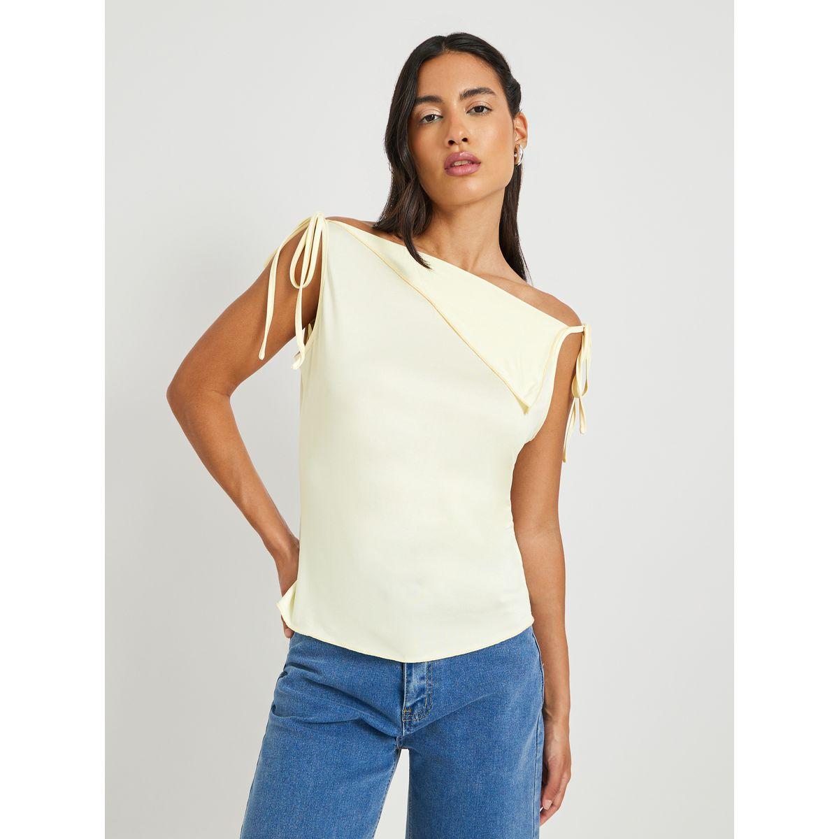 Styli Solid Off-Shoulder Regular Fit Blouse-women-clothing-shirtsandblouses-blouses-image-3