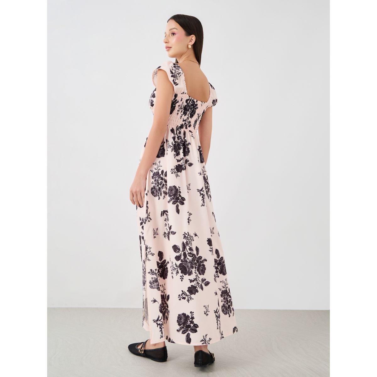 فستان طويل مطبع بطبعة زهور-women-clothing-dresses-image-4