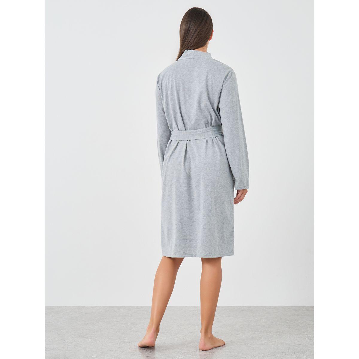 Styli Solid Knee-Length Robe with Waist Tie-women-clothing-nightwear-robes-image-4