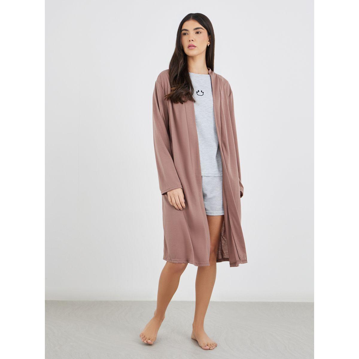روب بنسيج ميلانج-women-clothing-nightwear-robes-image-1