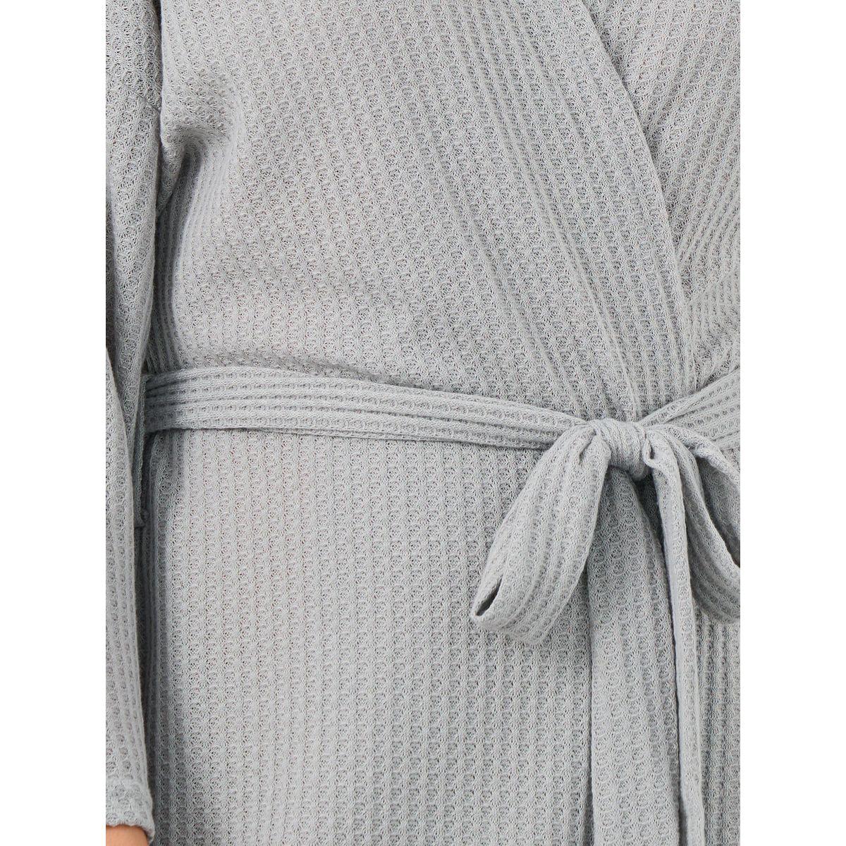 روب محبوك بنمط وافل مع رباط خصر-women-clothing-nightwear-robes-image-3