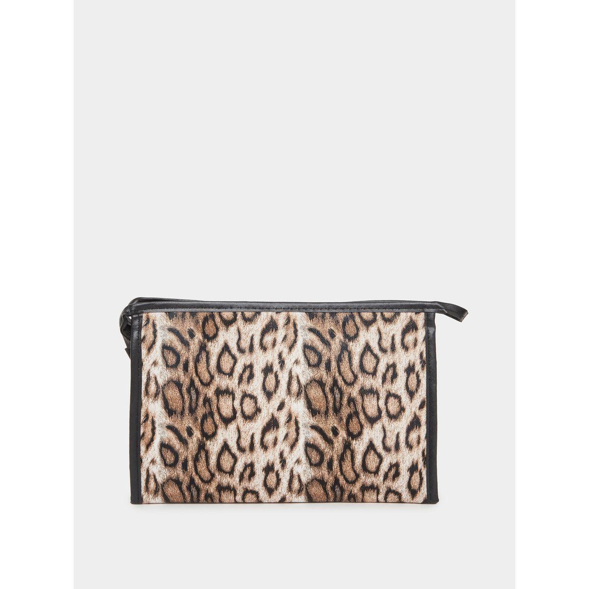 Styli Leopard Print Wash Bag with Zip Closure-women-bagsandwallets-handbags-image-2