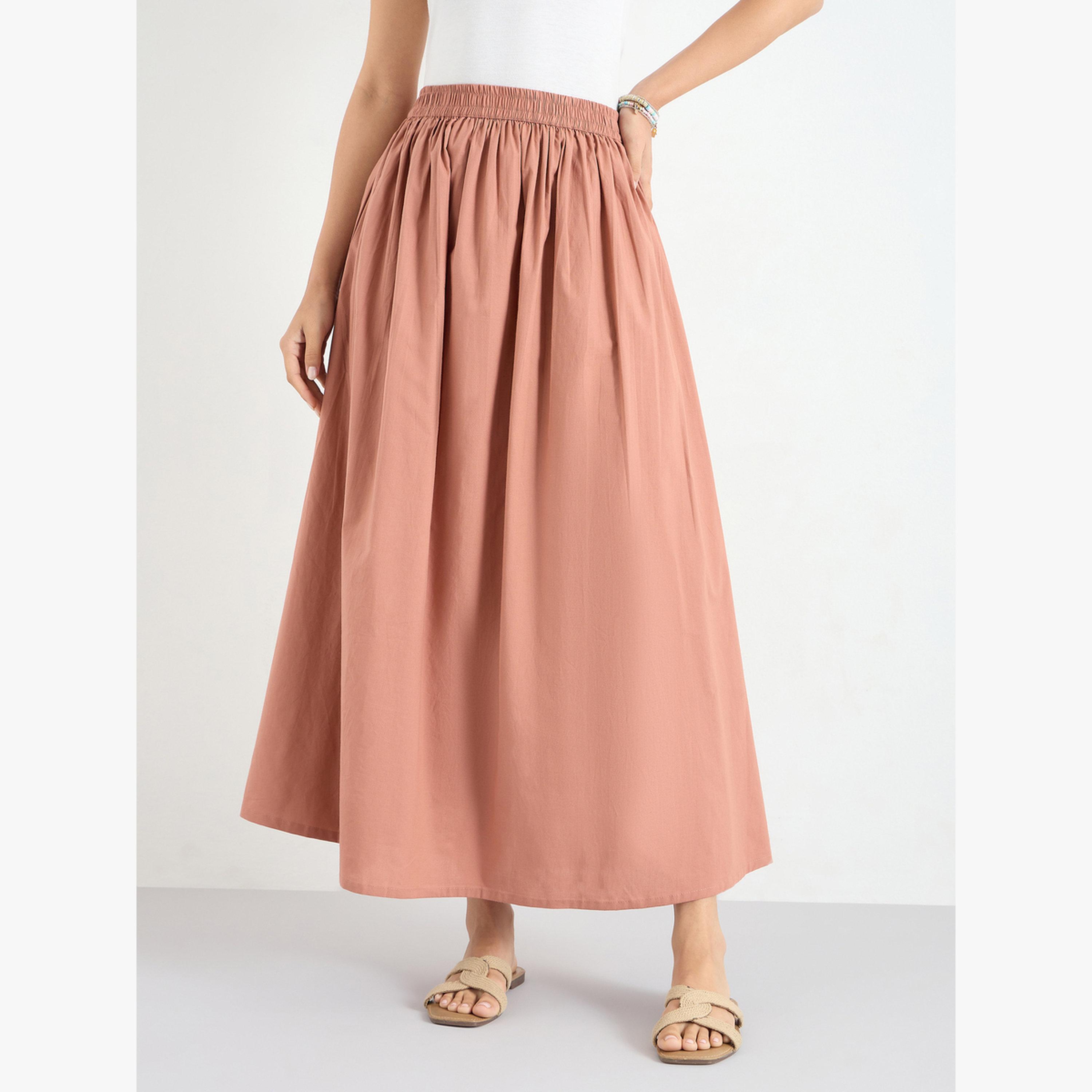 تنورة طويلة بحافة واسعة-women-clothing-bottoms-skirts-image-1