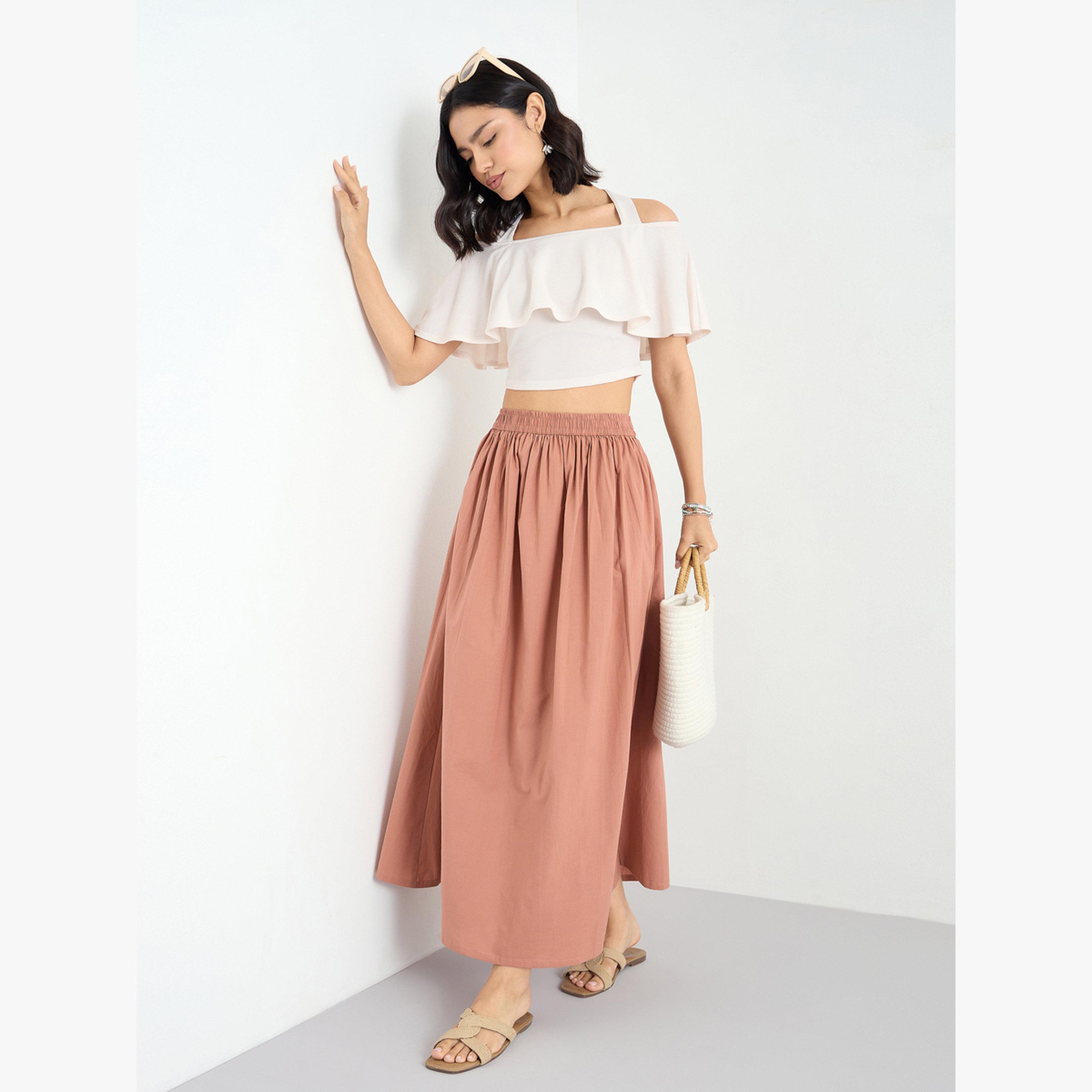 تنورة طويلة بحافة واسعة-women-clothing-bottoms-skirts-image-2