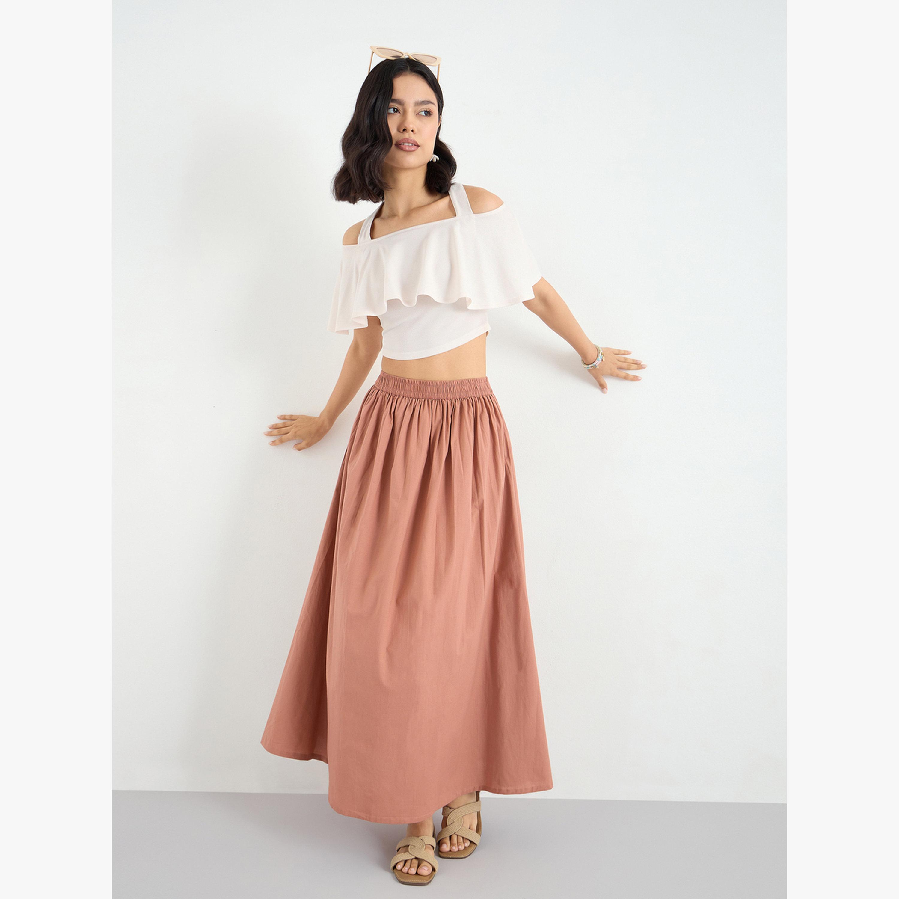 تنورة طويلة بحافة واسعة-women-clothing-bottoms-skirts-image-3