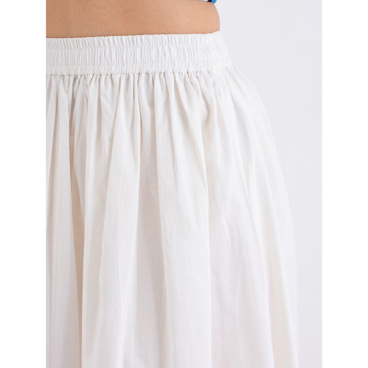 ستايلي - تنورة ماكسي بيضاء اللون مع حزام خصر مطاطي-women-clothing-bottoms-skirts-image-3