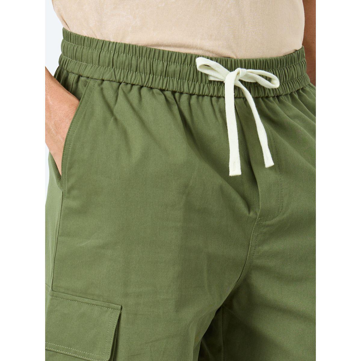 Styli Men Olive Relaxed Fit Cargo Shorts-men-clothing-bottoms-shorts-image-3