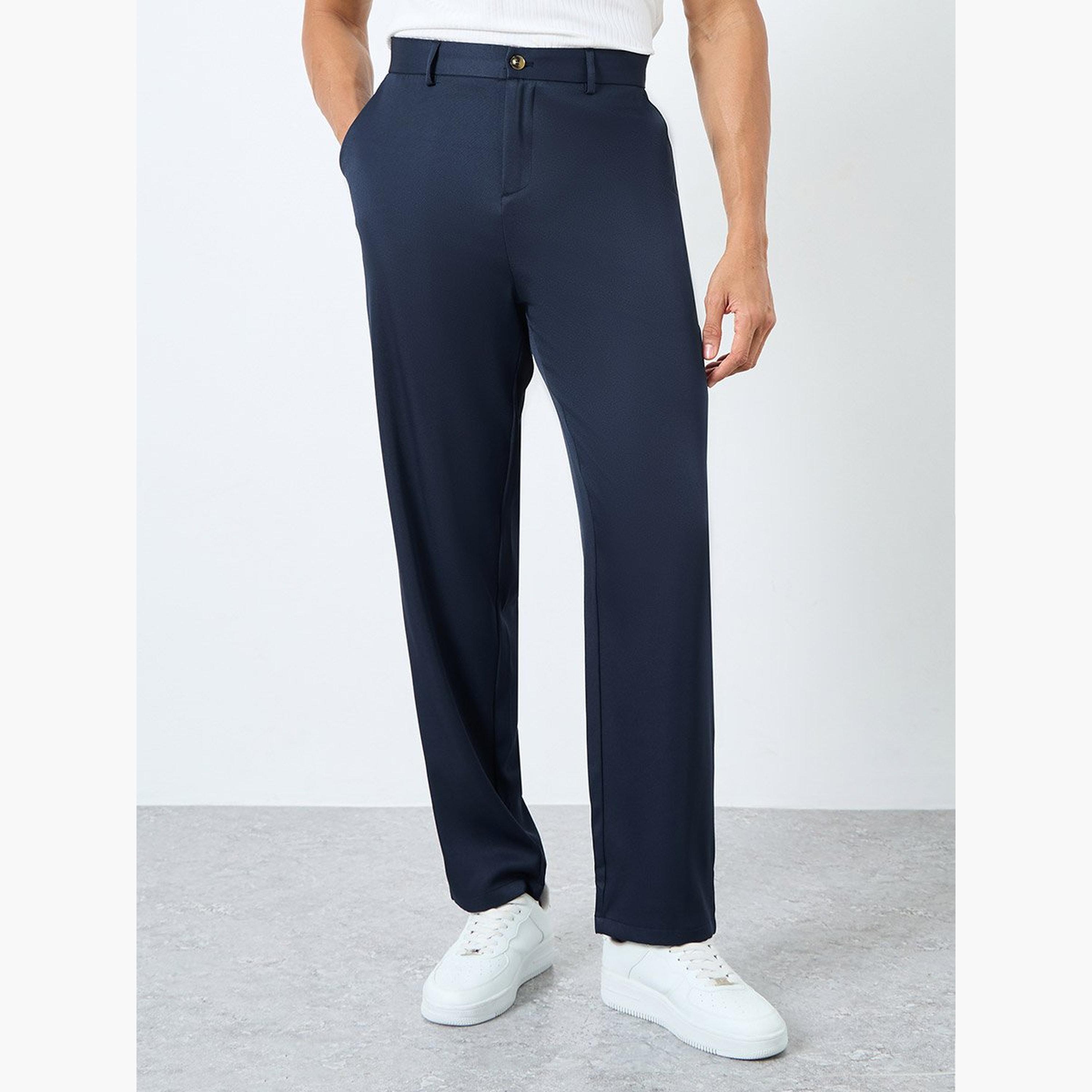 ستايلي - بنطال رسمي للرجال بقصّة مستقيمة-men-clothing-bottoms-trousersandchinos-trousers-image-1