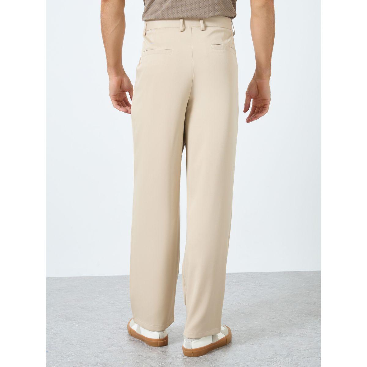 بنطال بتفاصيل كسرات بقصة أرجل واسعة-men-clothing-bottoms-trousersandchinos-trousers-image-4