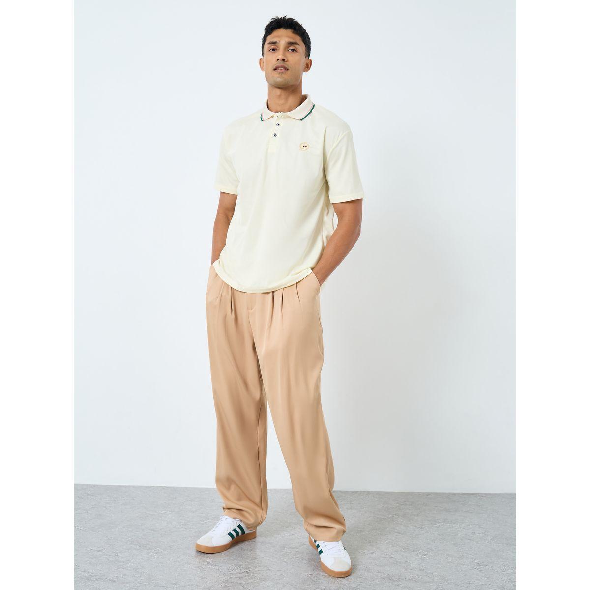 بنطال بقصة مريحة وتفاصيل كسرات-men-clothing-bottoms-trousersandchinos-trousers-image-2