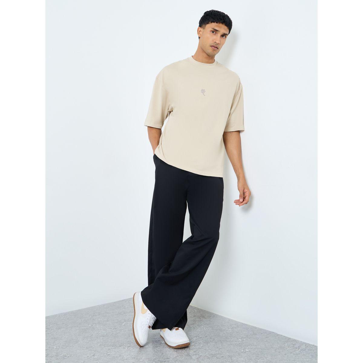 Styli Solid Oversized Pleated Trousers with Drawstring-men-clothing-bottoms-joggers-image-2