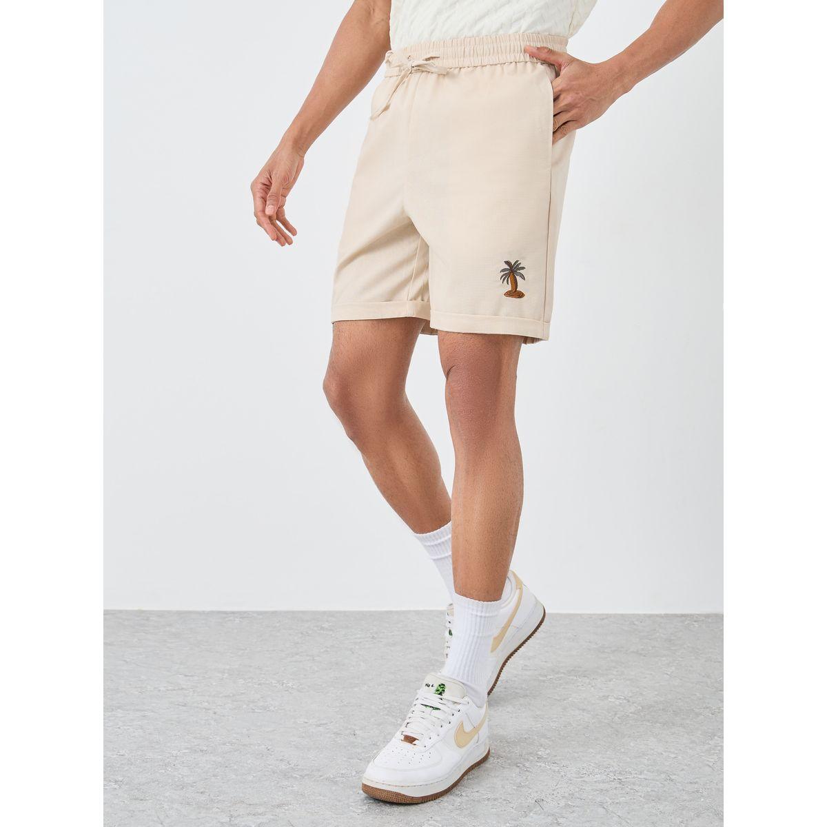 Styli Men Cream Regular Fit Summer Shorts-men-clothing-bottoms-shorts-image-1