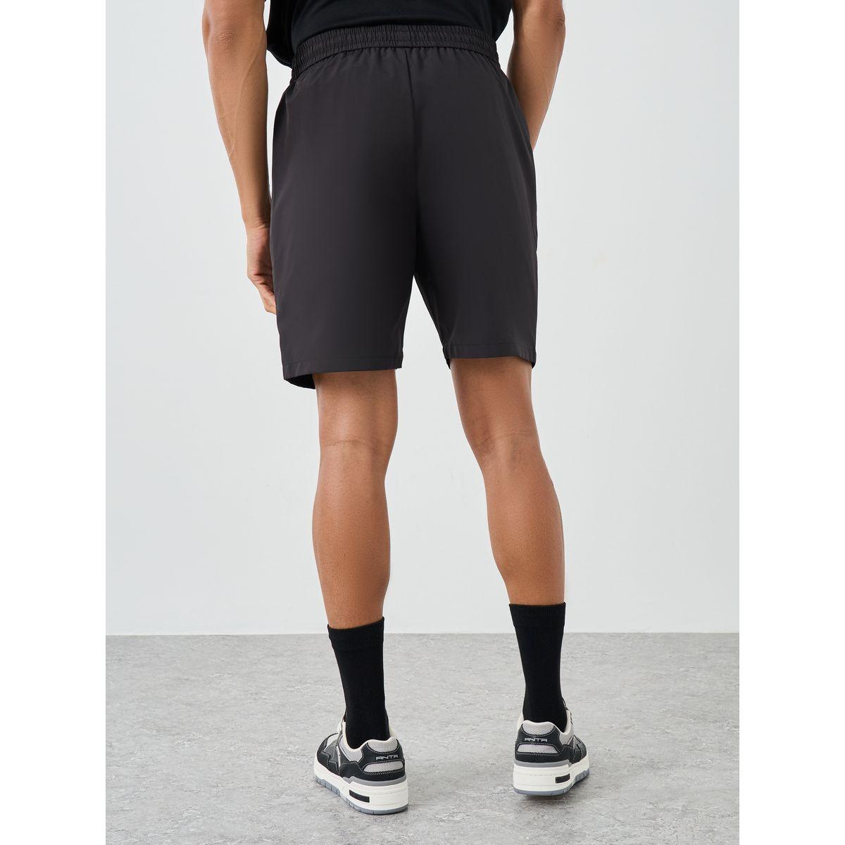 Styli Men Black Regular Fit Striped Shorts-men-clothing-bottoms-shorts-image-4