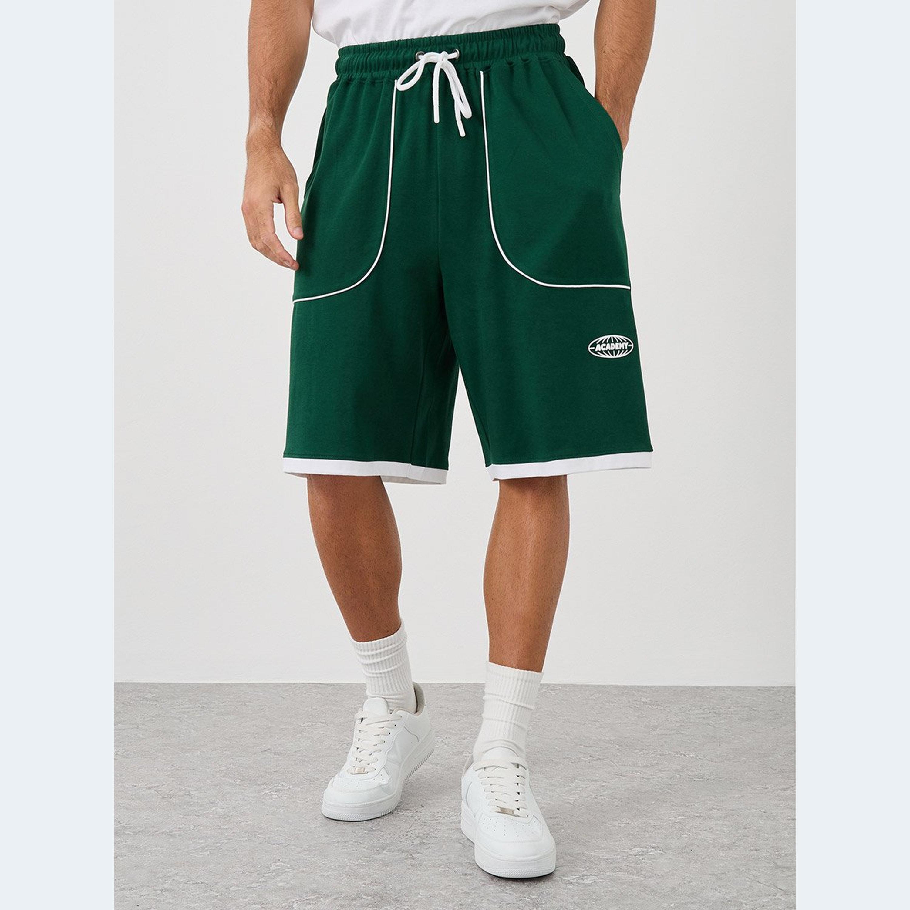 Styli Mock Neck Oversized T-Shirt and Piping Detail Shorts Co-Ords-men-clothing-coordsets-image-4