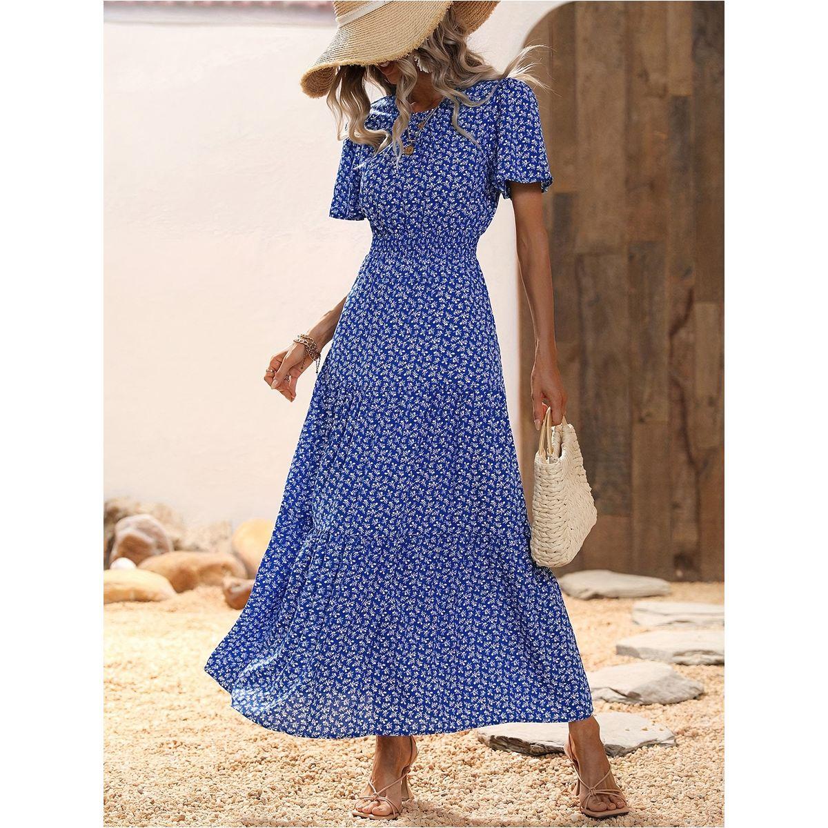 Styli All-Over Print Round Neck Midi Dress-women-clothing-dresses-image-2
