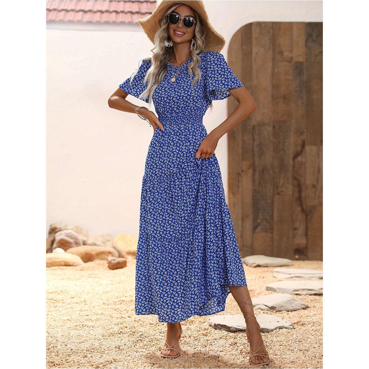 Styli All-Over Print Round Neck Midi Dress-women-clothing-dresses-image-4