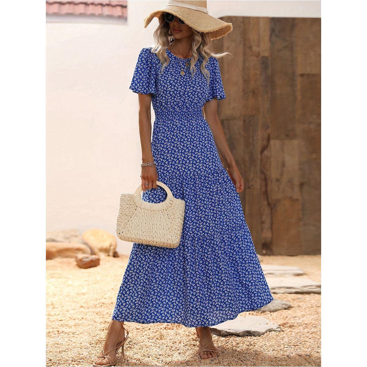 Styli All-Over Print Round Neck Midi Dress-women-clothing-dresses-image-5