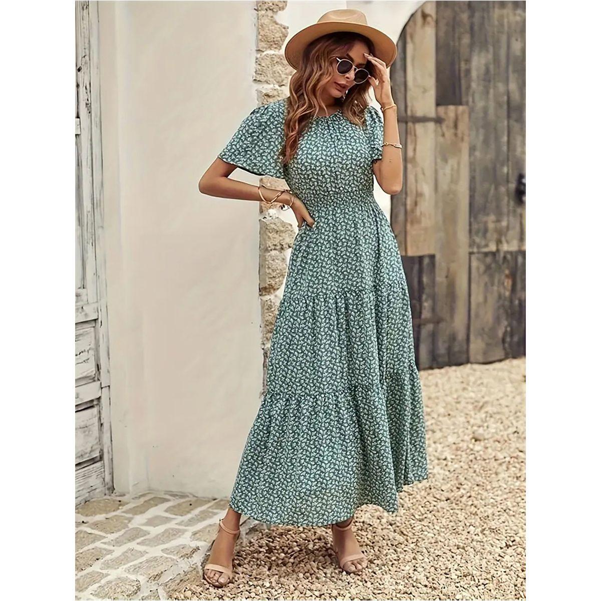 فستان ميدي مطبع بالكامل مع ياقة دائرية-women-clothing-dresses-image-5