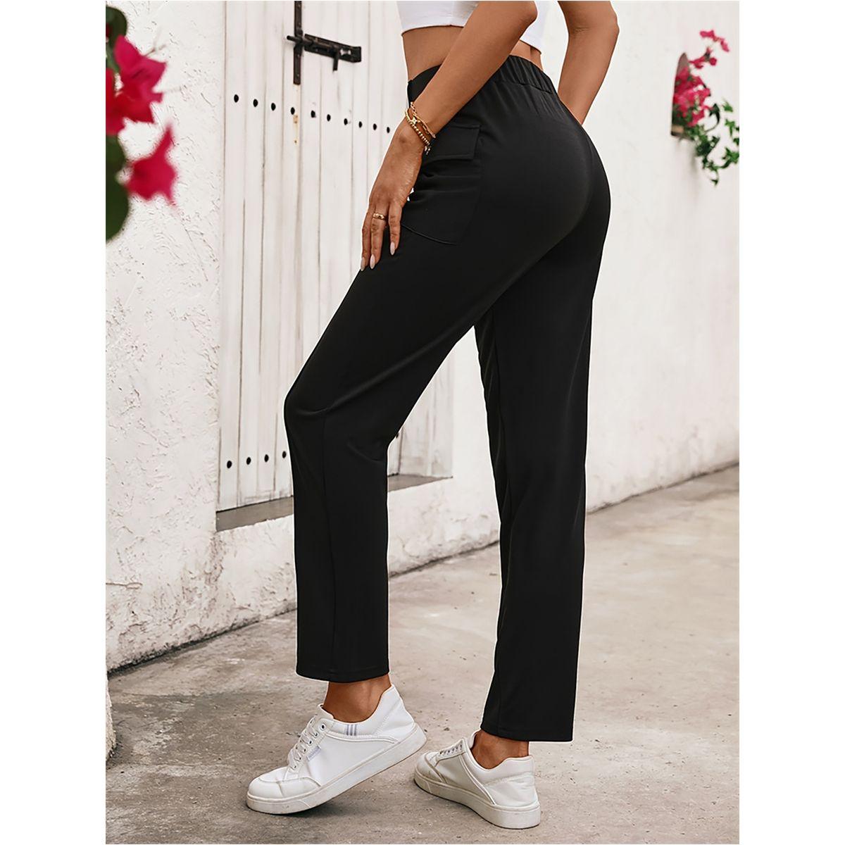 Styli Solid Mid Rise Slim Fit Pants-women-clothing-bottoms-trousers-image-3