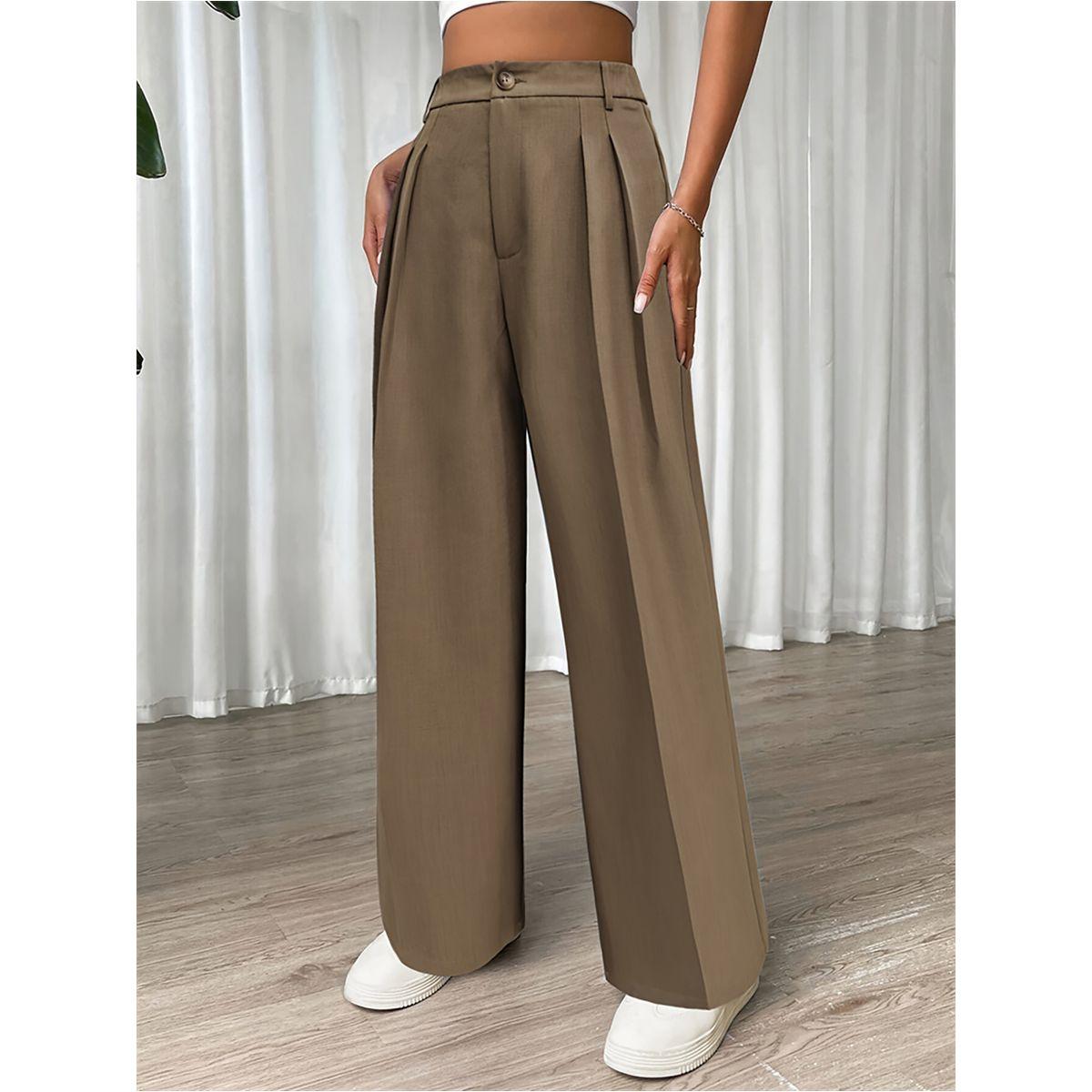 Styli High Rise Pleated Detail Wide Leg Pants-women-clothing-bottoms-trousers-image-1
