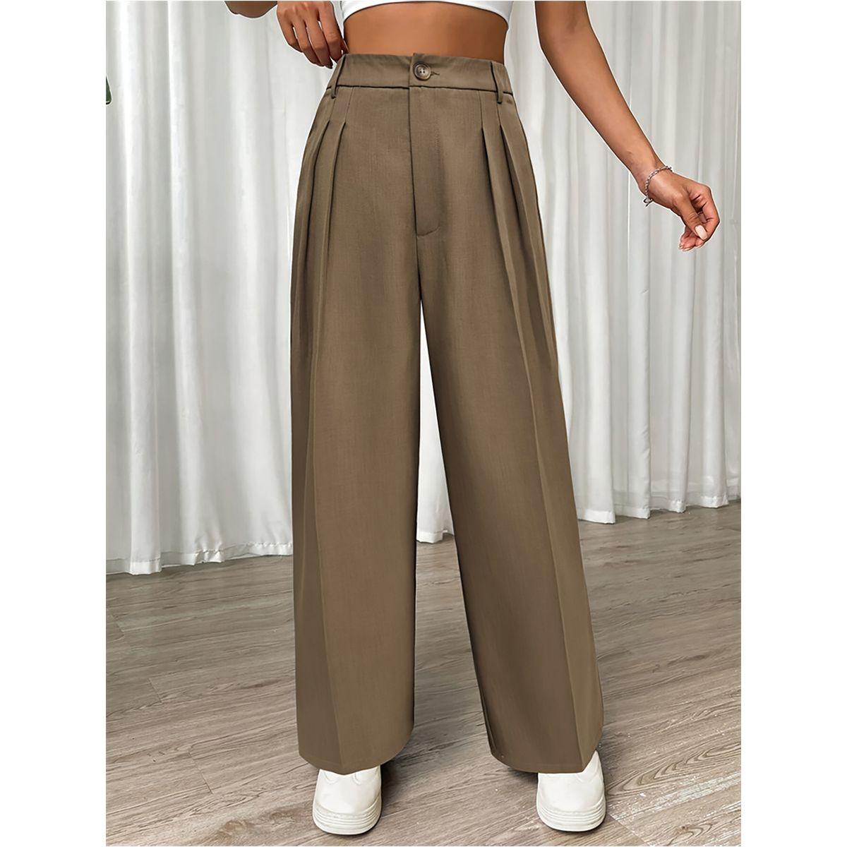 Styli High Rise Pleated Detail Wide Leg Pants-women-clothing-bottoms-trousers-image-2