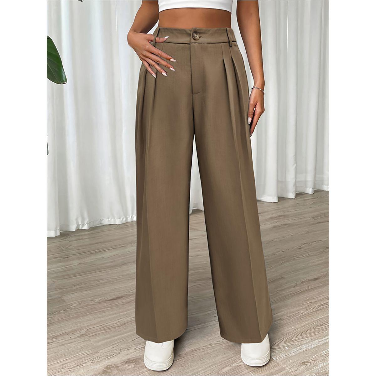 Styli High Rise Pleated Detail Wide Leg Pants-women-clothing-bottoms-trousers-image-4